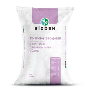 Solid Organomineral Fertilizer with 12-15-5+(15SO₃)+ME NPK