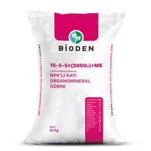 Solid Organomineral Fertilizer with 15-5-5+(20SO₃)+ME NPK