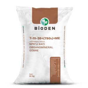 Solid Organomineral Fertilizer with 7-15-20+(7SO₃)+ME NPK